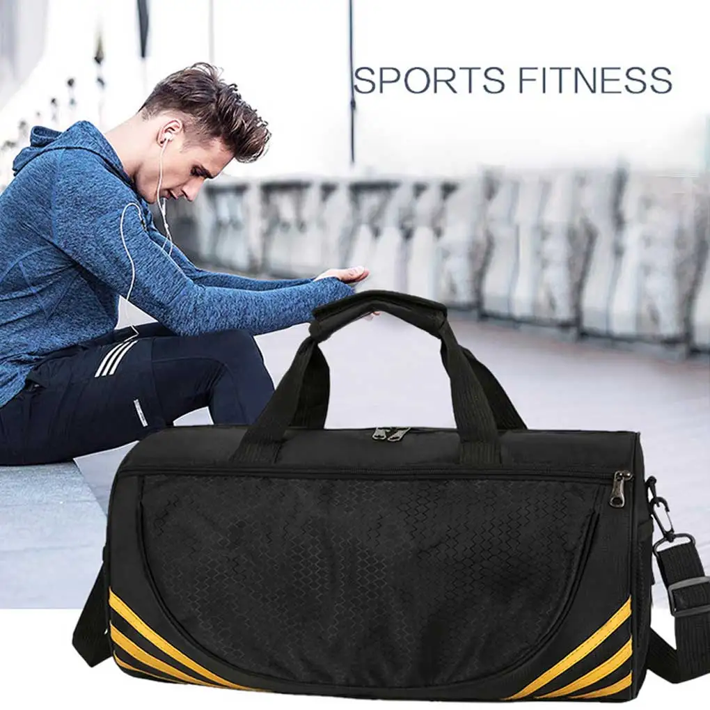 Men Women Gym Bags Polyester Backpack Organizer Compartment Fitness Running Rucksack Zipper Travel Bag with Handle