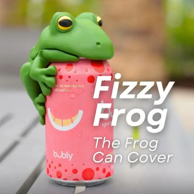 

Fizzy Frog Frog Can Cover Lily Pad Cupholder - Pool Can Holder with Self Adjusting Petals,3D Printing,Swimming Pool Cans Lid