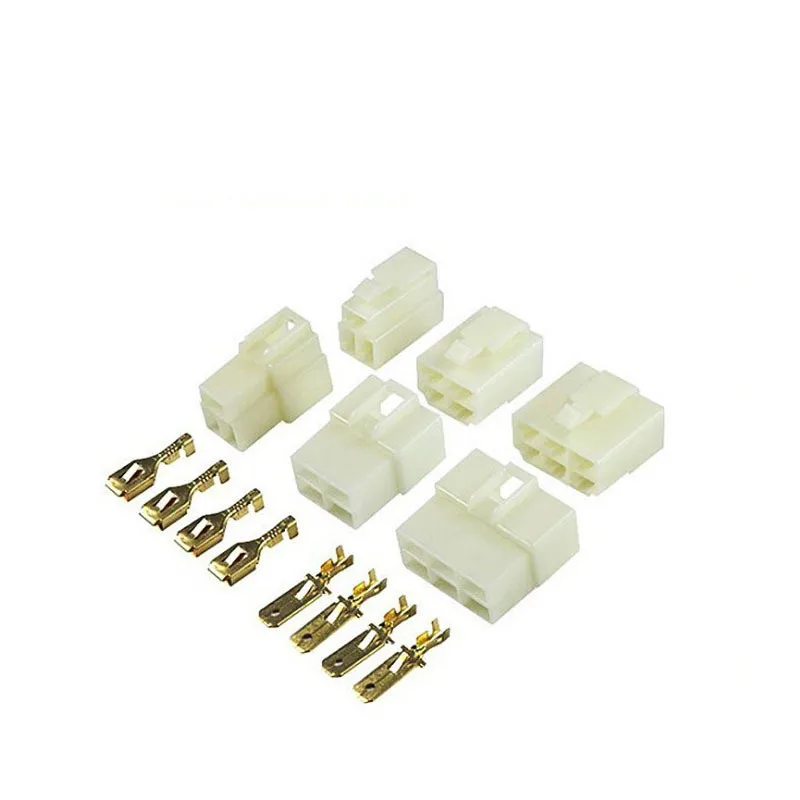 10 sets 6.3mm Connector 1P/2P/3P/4P/6P/8P/9P/10P/12 pin Electrical 6.3 Connector Kits Male Female Socket Plug for Motorcycle Car