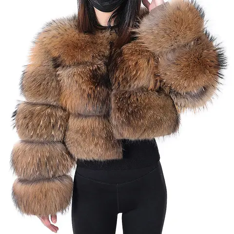 2025 Maomaokong Natural Real Raccoon Fur Coat Women Hooded  Luxury Fur Jackets Winter Warm Female Clothes Vest