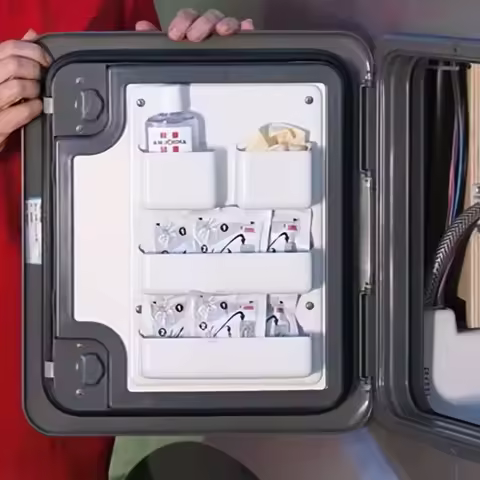 White Motorhome Caravan Toilet Compartment Door Storage Pocket For Kassett Shelf Boxes High Quality RV Storage Accessories