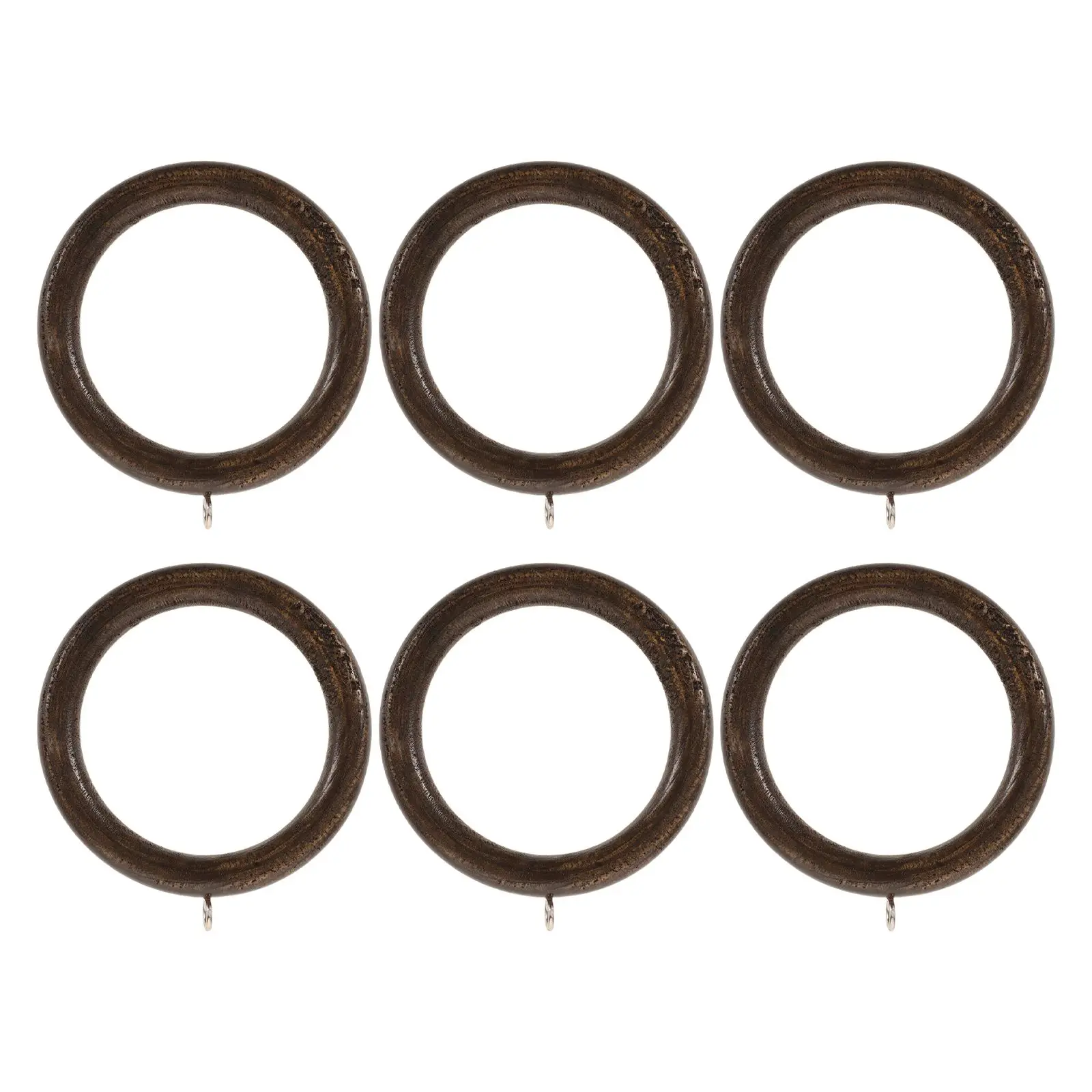 

Hooks Curtain Ring Wooden Drapery Rod Rings Multifunction Tape Coffee with Clips