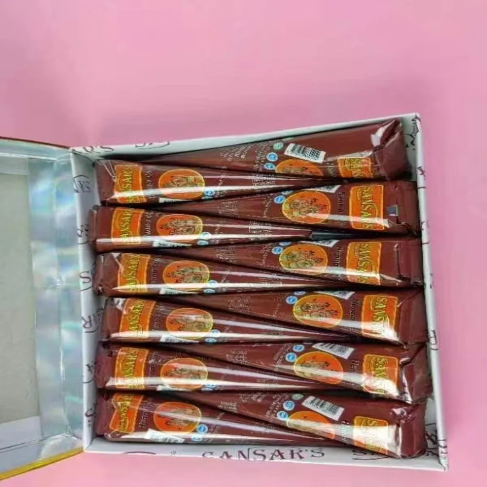 Easy-To-Use Henna Tattoo Cream Semi-permanent Temporary Henna Paste Cone Black Brown Brown Henna Cream Temporary Tattoo
