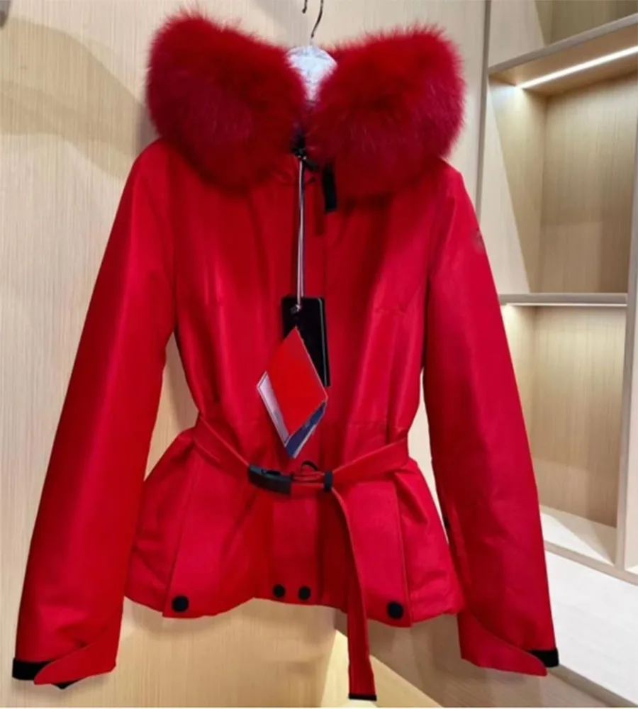 Light Luxury 2021 Autumn And Winter New Ladies Ski Clothes Coat Hooded Temperament Handsome Warm Wild Down Jacket