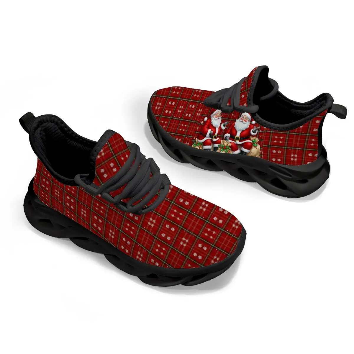 أحذية رياضية مريحة للكريسماس قابلة للتنفس وغير قابلة للانزلاق أحذية رياضية للأطفال خفيفة الوزن بخطاف وحلقة ونعل ناعم للجري كاجوال #2