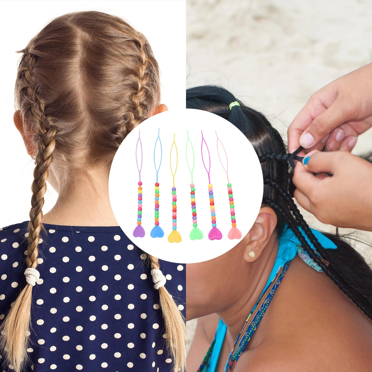 

12PCS Hair Beading Tool Pull Needle Styling Accessories for Party Banquet Easy Carry Use