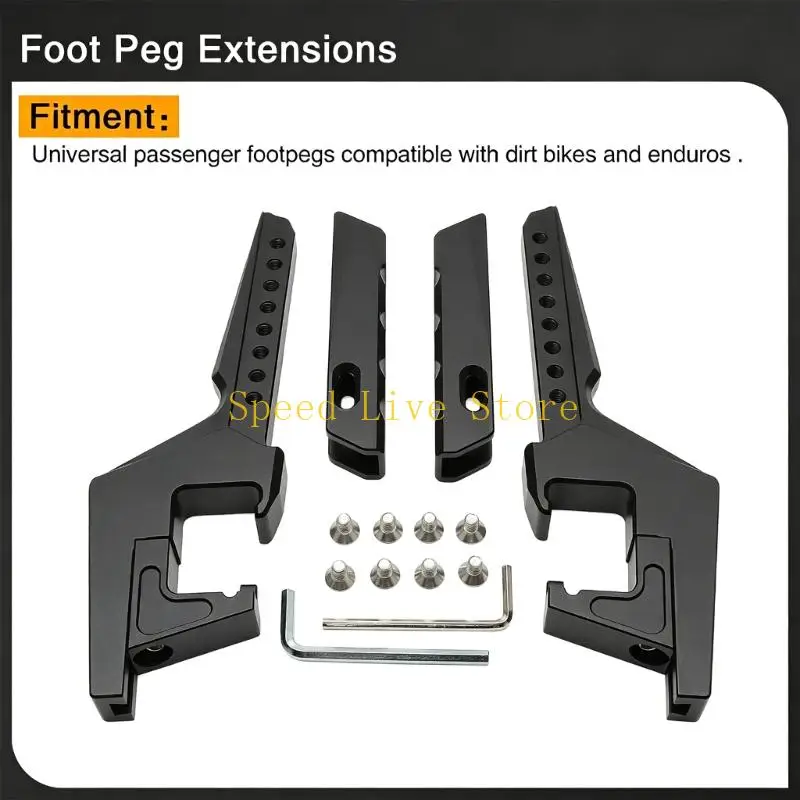 547C Pair Motorcycle Footrests with Multi Hole Mounting Plate and Serrated Contact Surfaces for SurRon X160 X260 Foot Peg