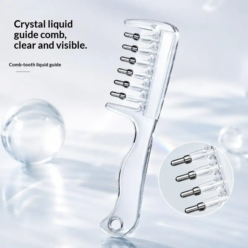 Scalp Massage Hair Oil Applicator Comb Built In Liquid Reservoir Rolling Metal Teeth Home Hair Care Tool For Hair Growth