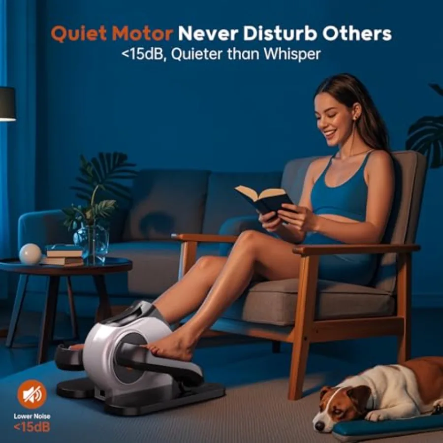 تحت المكتب بيضاوي الشكل لكبار السن 2 في 1 جهاز تمرين الساق الكهربائي مع جهاز تحكم عن بعد 10 مستويات مقاومة و10 إعدادات للسرعة 3