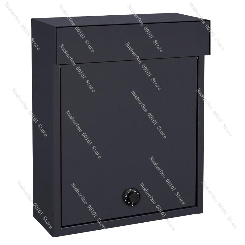 Large Black Outdoor Mailbox for Home Use with Lock