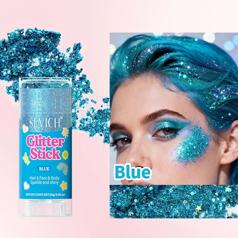 Sprankelende pailletten Glitter Gel Stick Zeemeermin Pailletten Body Glitter Gel Cosmetisch Haar Glitter Festival Make-up voor kerstfeest