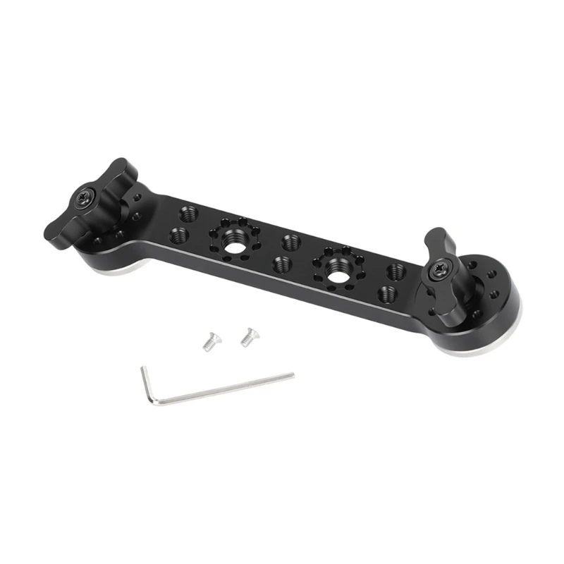 Camera Handle Extension Arm, Metal Side Handle Arm with Locking Knob and Hole Layout for Grip Position Changes in Handheld