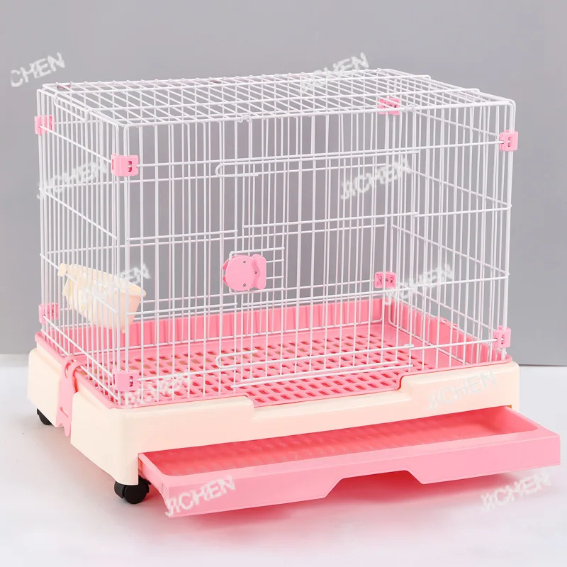 Jaula de coelho de compagnie media con toit plat en iron, maison de lapin con bouton de toilette, motivo solide fermé