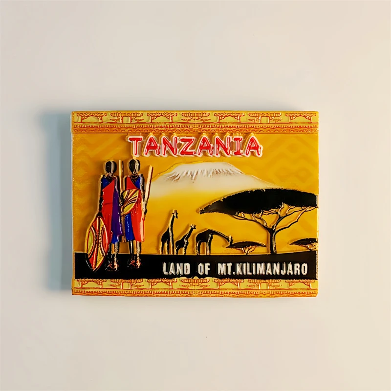 East Africa，Tanzania，Crafts，scenery，3D Stereoscopic，Tourism souvenirs，Resin painting，Decoration home，Refrigerator magnets