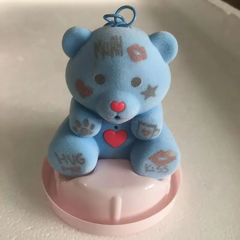 Porte-clés mignon en peluche avec pendentif pour fille, câlin, tétine, ours en peluche, enregistrement, lueur, boîte ennemi, cadeau de jour Leon, chaud, nouveau