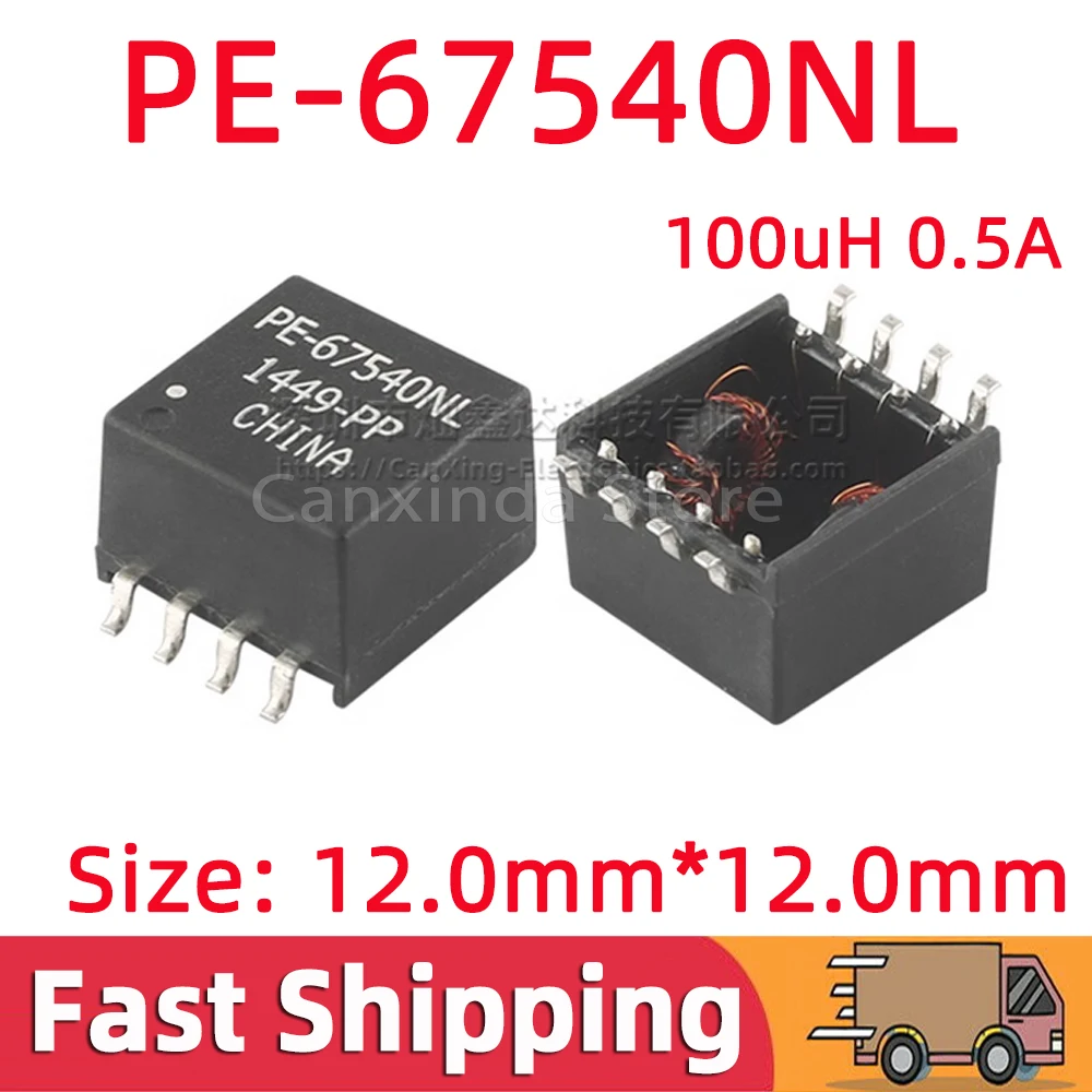 

5pcs PE-67540NL PE-67540 Surface Mount SMD Common Mode Chokes Coil Filter Inductor Inductance 100uH 0.5A Common Mode Noise EMI