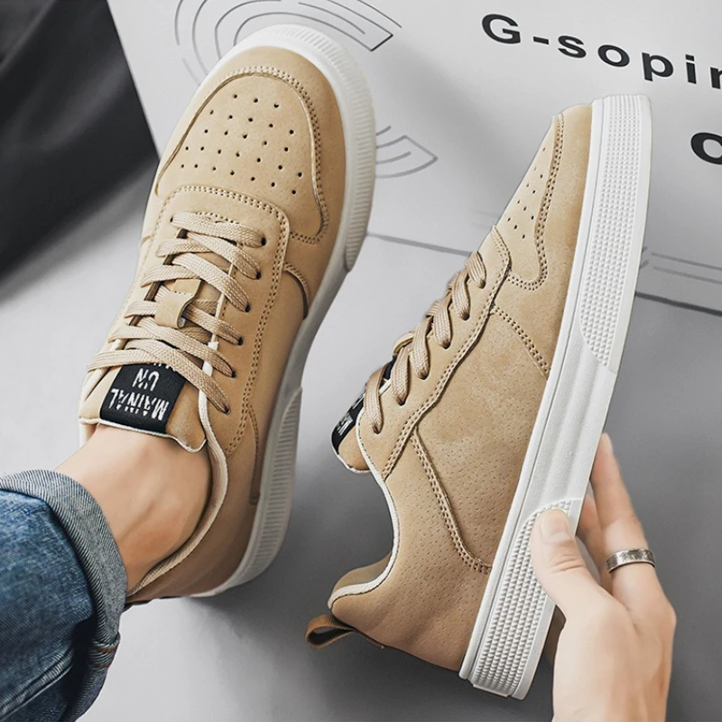 Men Board Shoes Platform Breathable Solid Color Casual Shoes Summer Young Men City Walk Trendy Sneakers Plus Size Zapatos Hombre