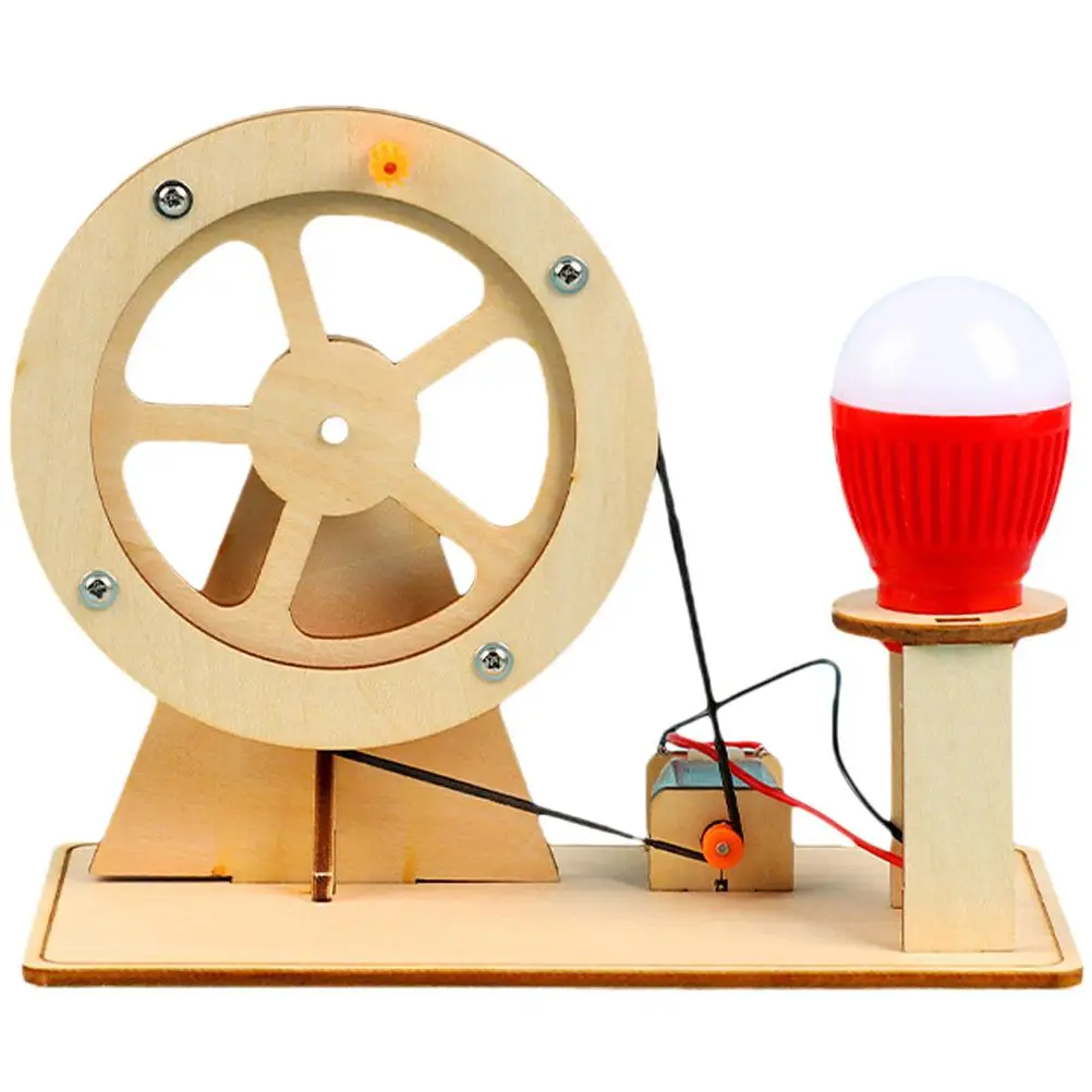 

Hand Generator Science Kit Scientific Experiments for Children Model Kits Crank Portable Emergency Power Wooden Handheld