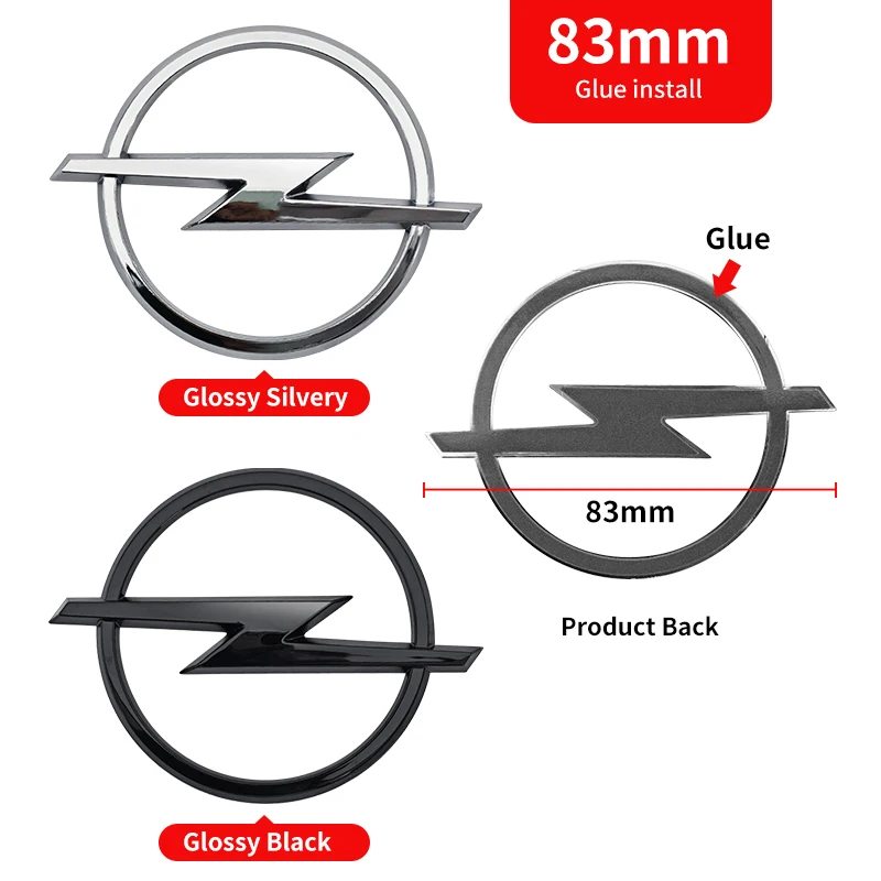 1 Stück ABS Opel Logo Emblem Aufkleber Passend für Auto Frontgrill Motorhaube Heckklappe Stoßstange Astra Zafira Insignia Corsa H G