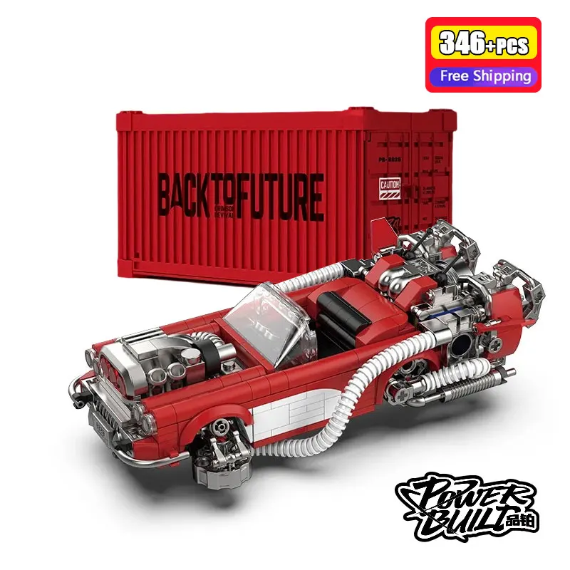 

PB8828 346 шт. MOC красные классические автомобильные строительные блоки DIY сборка автомобиля кирпичи строительные игрушки набор для мальчиков детский подарок