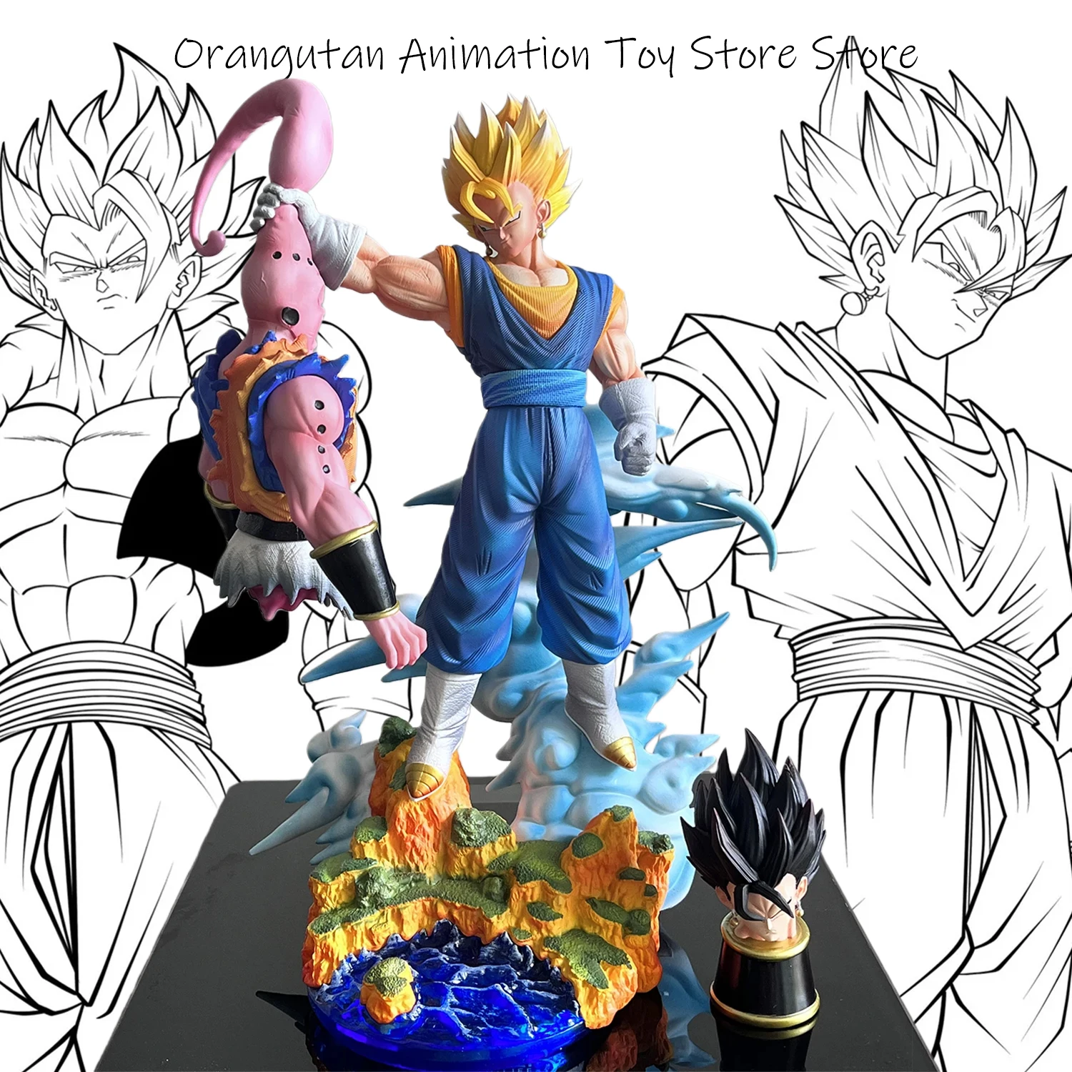 

Anime Dragon Ball Vegito 32 cm Super Saiyan Vegito vs. Majin Buu Action Figure Statue Collection Model Children's Toy Birthday G