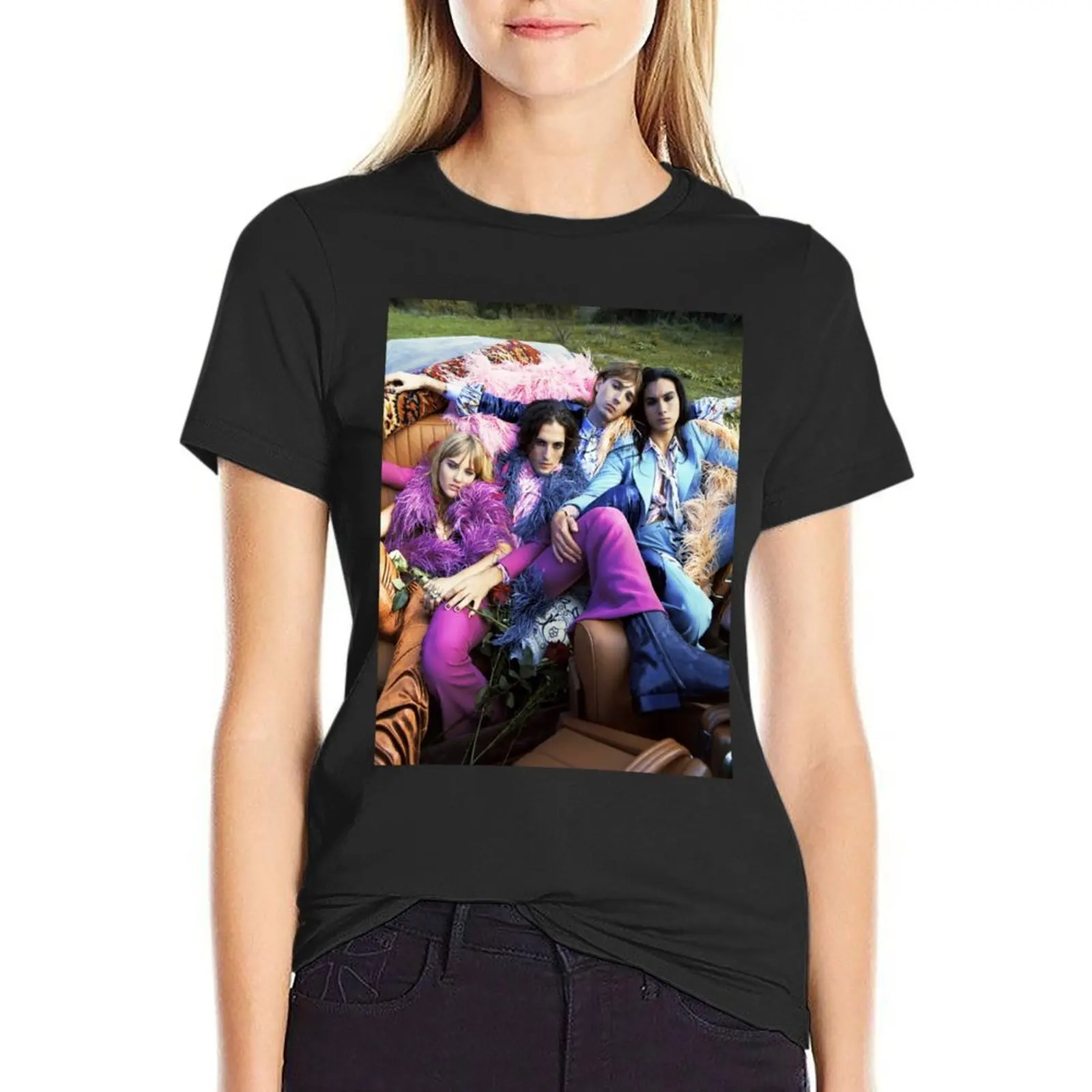 

MANESKIN T-shirt kawaii clothes funny fashion woman blouse 2024