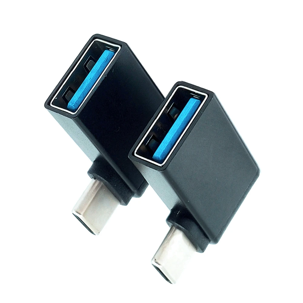 3.0 versão cotovelo 90 graus USB-C tipo-c par adaptador USB3.0 porta fêmea OTG unidade USB externa