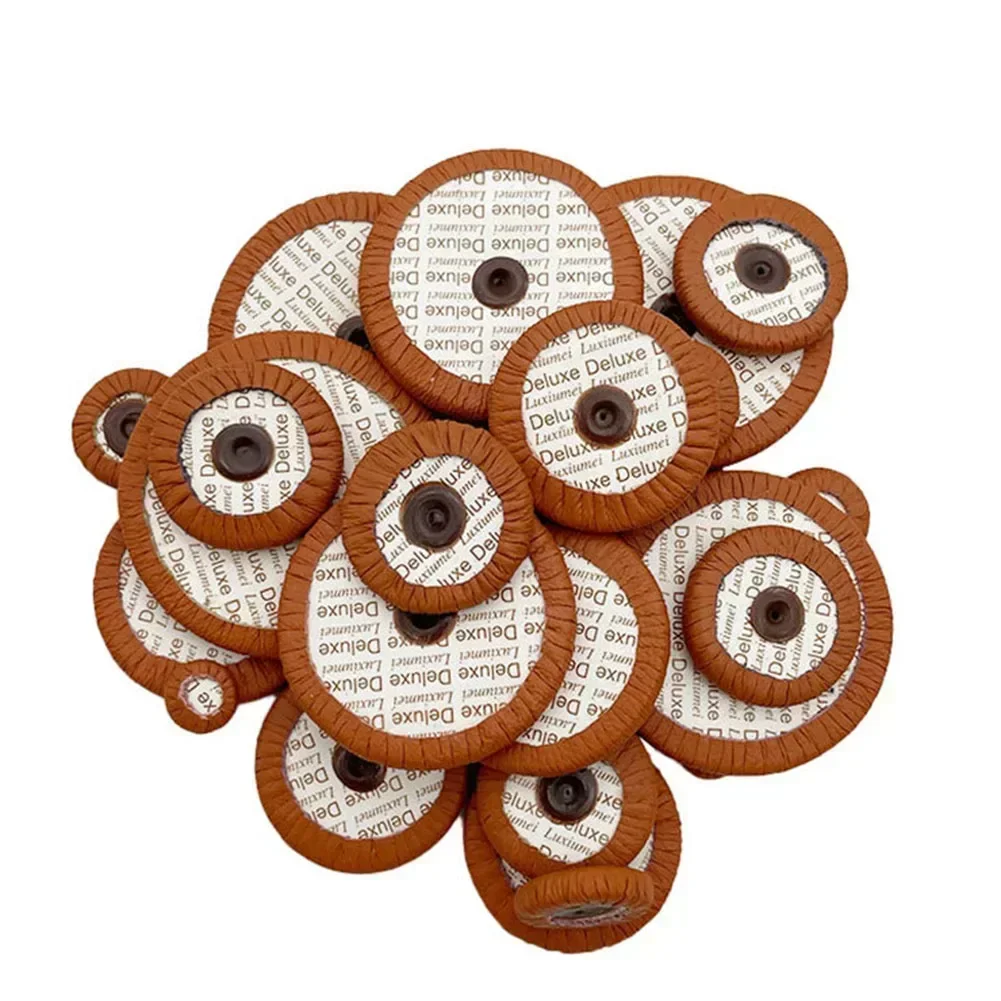 25 PCS Eb High Quality For Alto Sax Leather Pads 14 Sizes E-flat Replacement Midrange Saxophone Hole Pad Accessories Brown