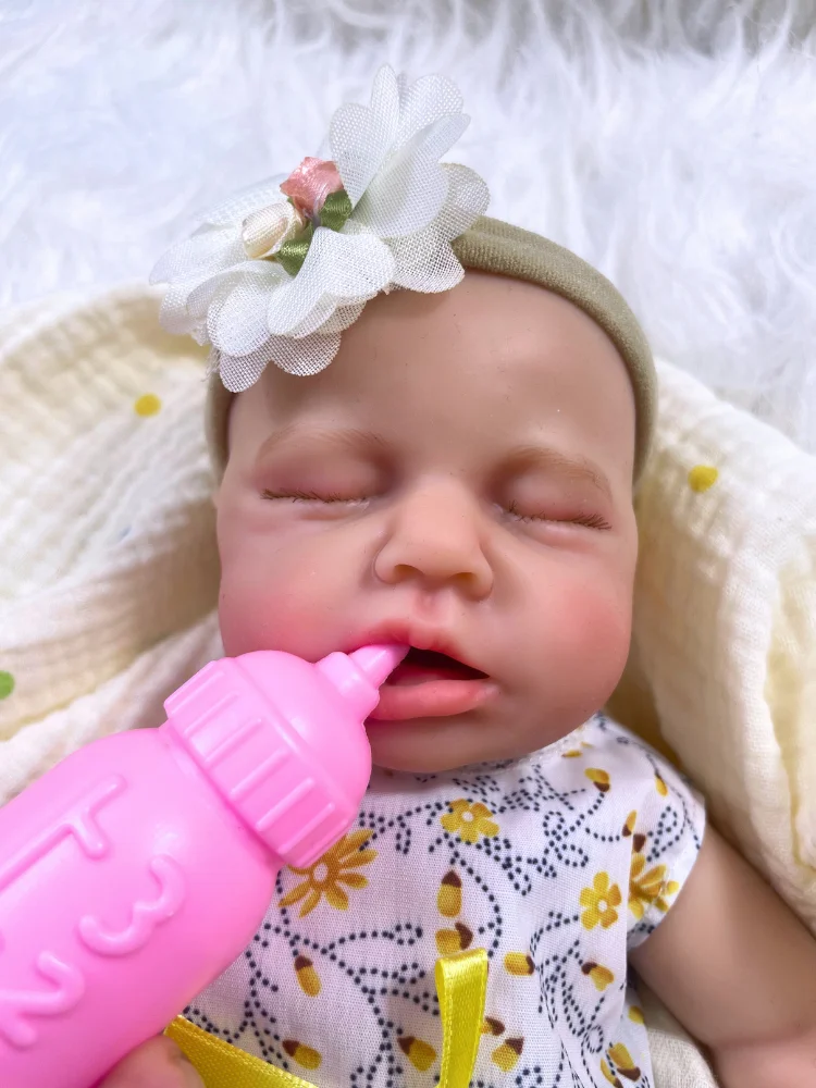 

13 Inch Silicone LouLou Can Open Mouth Reborn Doll Baby Full Body Soft Silicone Bebe Doll Girl Realistic Newborn Christmas Gift