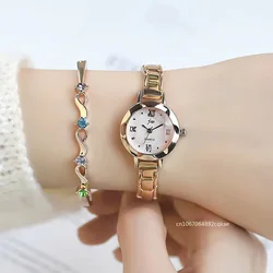 Fashion Small Dial Silver Watch for Women Stainless Steel Luxury Ladies Wristwatch Dress Women's Quartz Bracelet Clock Gift 2024