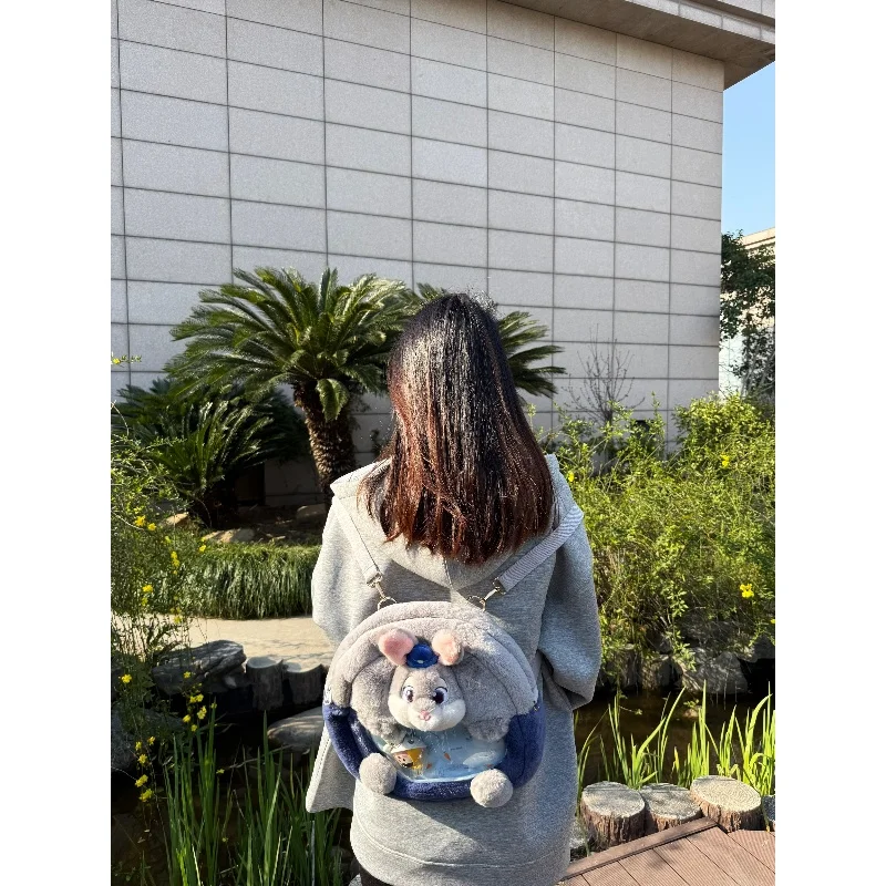 Disney Zootopia Niedlicher Cartoon Judy Nick Große Kapazität Rucksack Umhängetasche Plüsch Flip Student Rucksack Herbst/Winter Geschenk