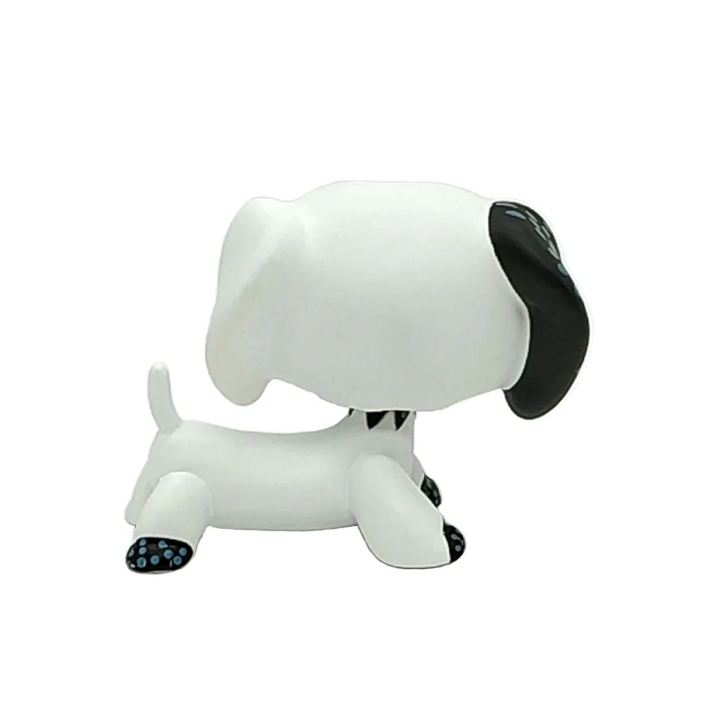 LPS Toys Rare Pet Shop Custom OOAK#406 LPS White Dachshund Dog Blue Dot Black Ear Figure