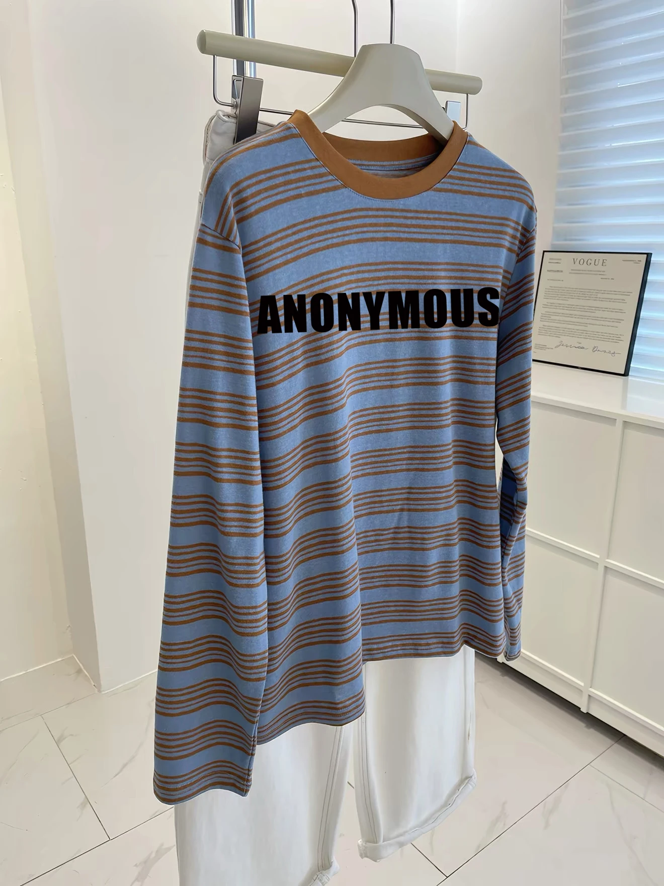 Loose Fit Women's Long Sleeve round Neck T-Shirt Casual Basic Top White Enhancing Autumn Korean Style Creative Pattern