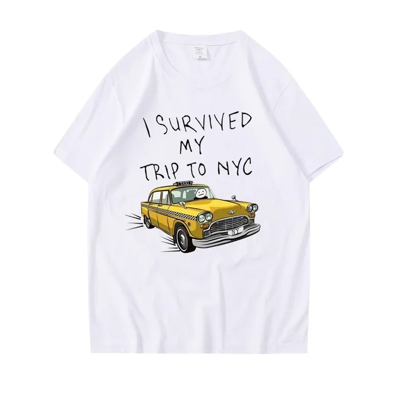 Image of Tom Holland Same Style Tees I Survived My Trip To NYC Print Tops Casual Streetwear Damen Unisex Fashion T-Shirt