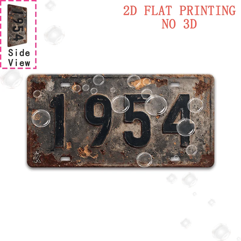 2D plano, impresión plana 2D, letrero decorativo, 1 pieza, letrero de aluminio retro 1954 (29,97 cm x 14,99 cm), para Man Cave, Bar, garaje, cafetería,