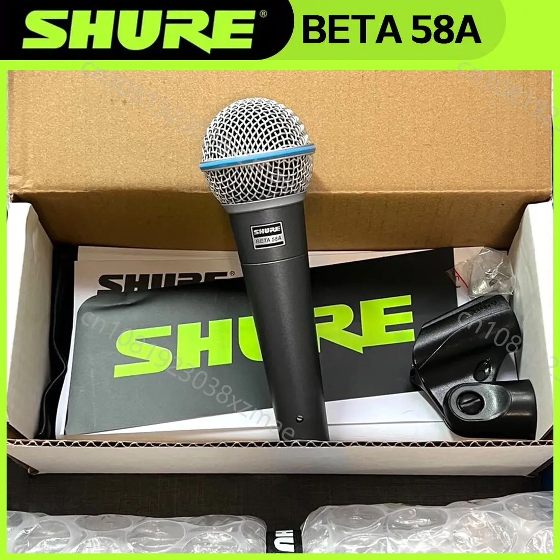 SHURE BETA 유선 마이크, 퍼포먼스 라이브 파티 보컬 노래방 무대 마이크, 다이내믹 휴대용 마이크, 58A, 직송