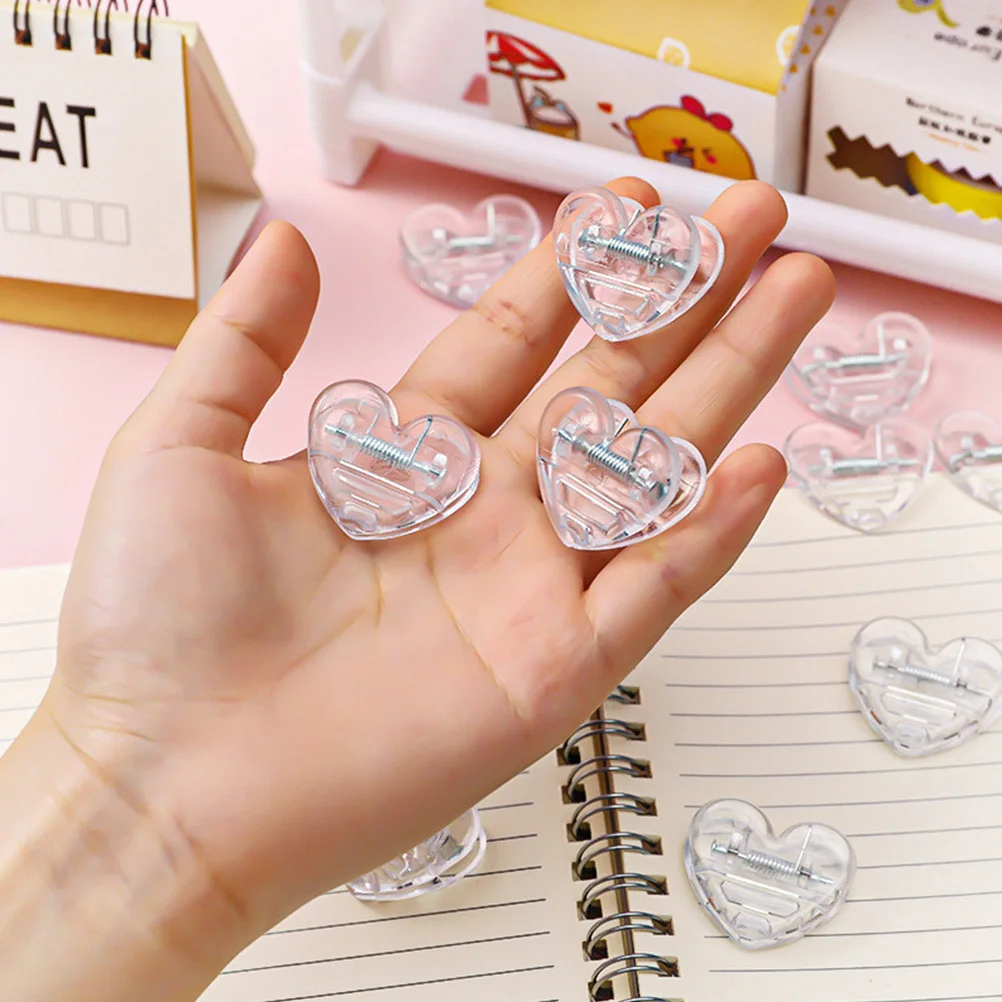 

40pcs Heart Photo Clear Practical Picture Clamps For Home Office Wall Display Small Reusable Photo Clips Compact Multi-Function