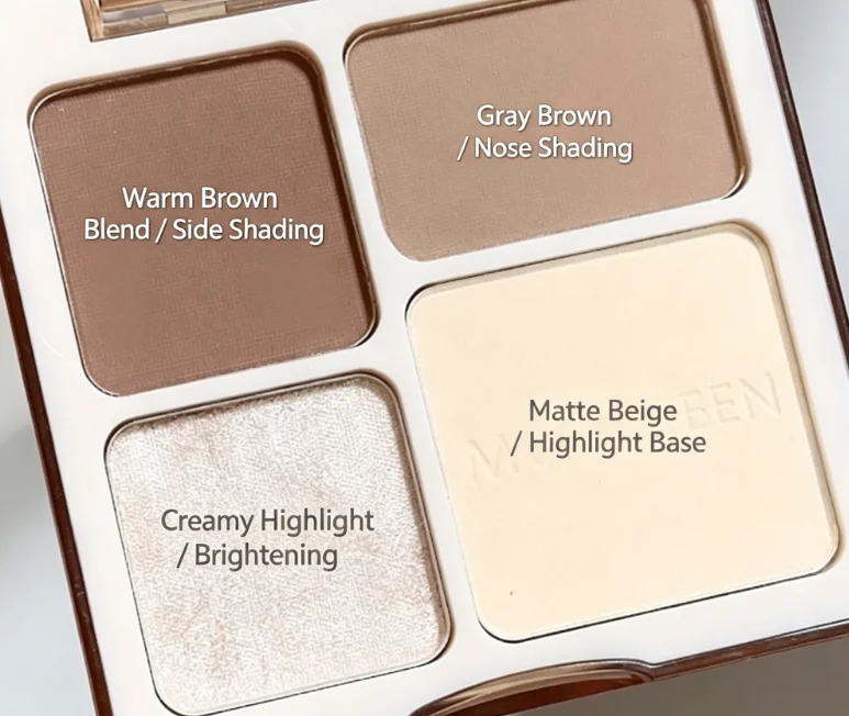 Matte Long-Lasting Four-Color Highlight Contour Palette 3D Facial Brightening Three-Dimensional Contour Cosmetic