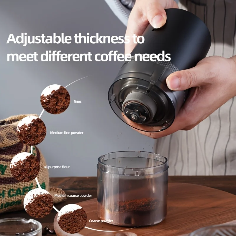 مطحنة قهوة كهربائية قابلة لإعادة الشحن عبر USB - مطحنة حبوب القهوة مع النوع C، عملية للمكتب والسفر متوافقة مع القهوة #3