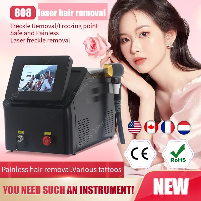 2024 808 Diode Hair Removal Machine 3000W 3 Wavelength RF Professional Ce Approval Eos-Ice 755nm 808nm 1064nm Hair Remov Salon