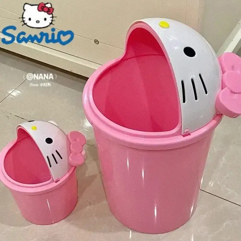 Novo sanrio hello kitty lixo lata de lixo lixo binanrio kawaii cesta de papel pode sala estar quarto