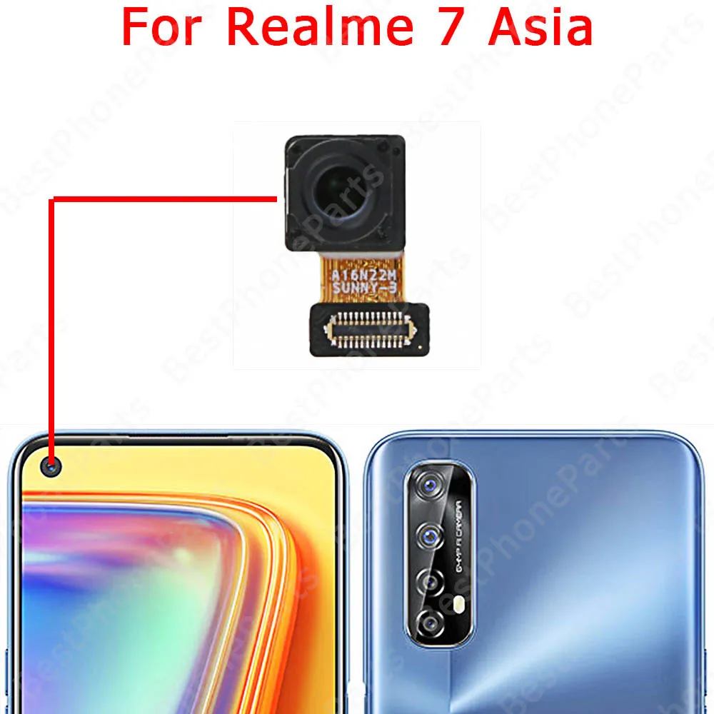 Selfie Back View Front Camera Module For Realme 7 Pro 7i Asia 7Pro 5G Global Rear Camera Repair Spare Parts Flex Cable