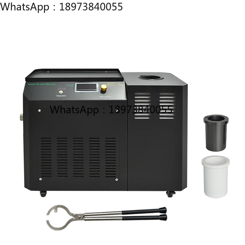 2 كجم خردة ذهبية وفضية وفرن صهر حثي نحاسي كهربائي صناعي مع مبرد مياه بالداخل - أحدث منتج IGBT #1