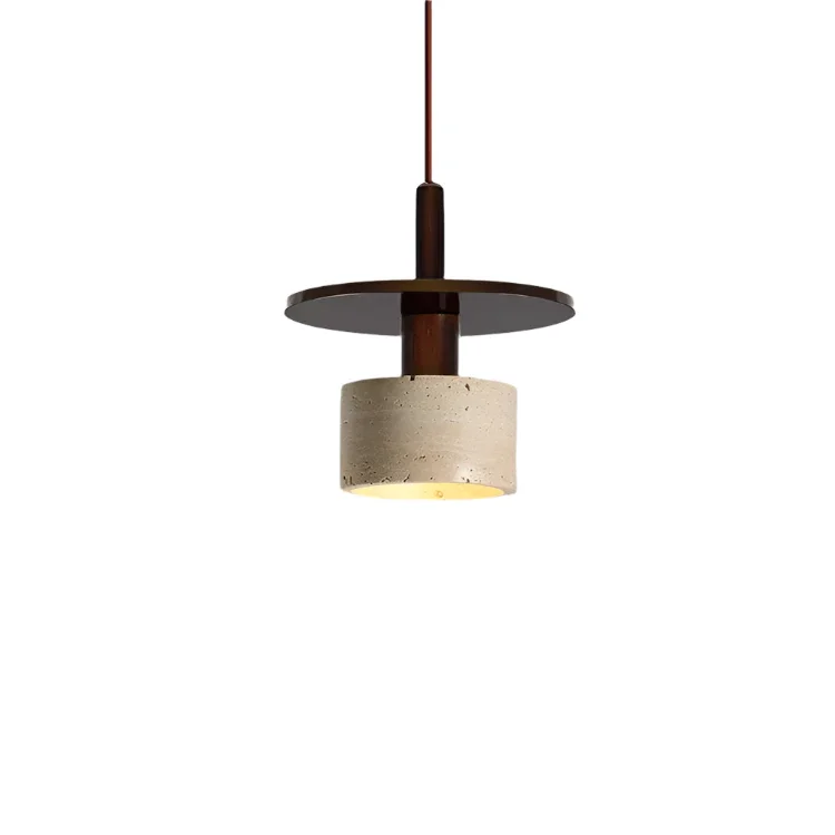 Modern Pendant Light Travertine Stone Hanging Light Living Room Restaurant Bar Café Pendant Lamp Cave Stone Decorative Droplight