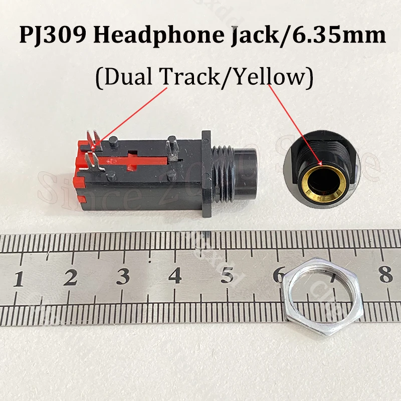 6,35mm 1/4 Zoll Audio-Buchse Mono Stereo TS TRS Buchse für Panelmontage für Gitarrenverstärker und Audiogeräte PJ308/309 – Detail 15