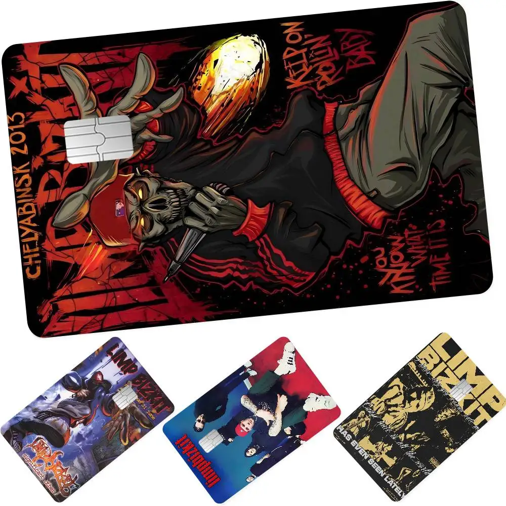 Band L-Limp Bizkit Anime 4 Stück 1 Set Lustige Muschel Ein Aus Ultradünn Kein Verblassen Aufkleber Haut Abdeckung Film für Debit Kreditkarte