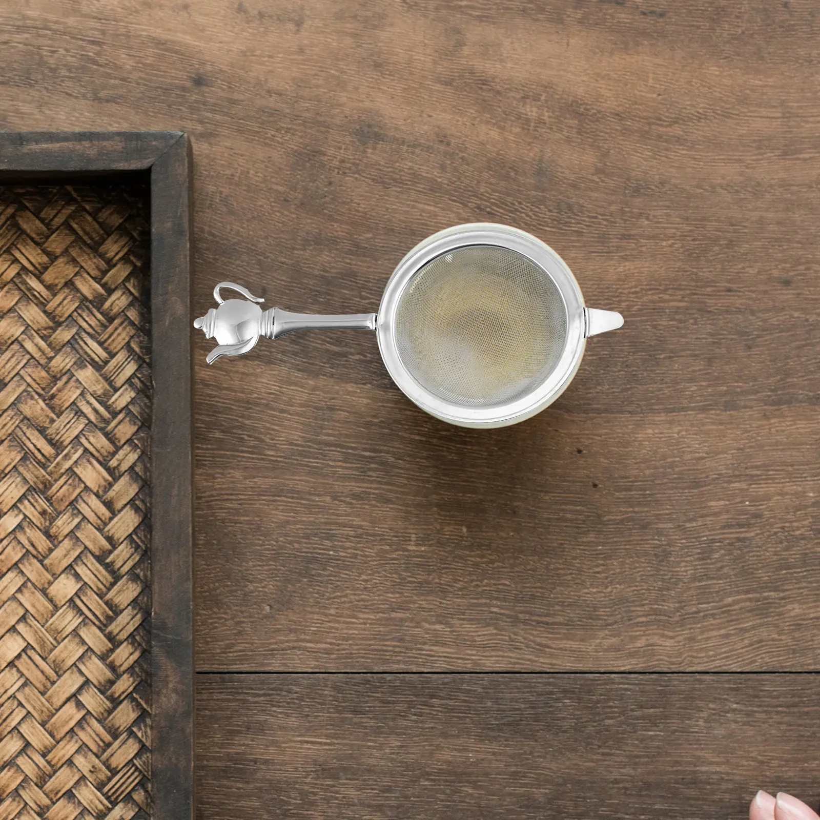 3Pcs Stainless Steel Tea Strainer Fine Mesh Small Mini Sieve with Ergonomic Handle for Matcha Herbal Tea Powder Sugar Sifting