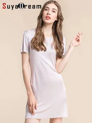 Frauen Full Slips 100% ECHT SEIDE kurzarm slip Solide nude weiß schwarz Anti geleert kleid neue unterwäsche Komfortable 2022 neue