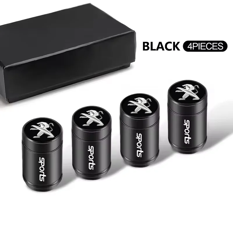 capuchons-de-valve-de-pneu-de-voiture-en-alliage-d'aluminium-4-pieces-anti-poussiere-anti-fuite-accessoire-automobile-pour-peugeot-208-2008-308-3008-5008-408-508