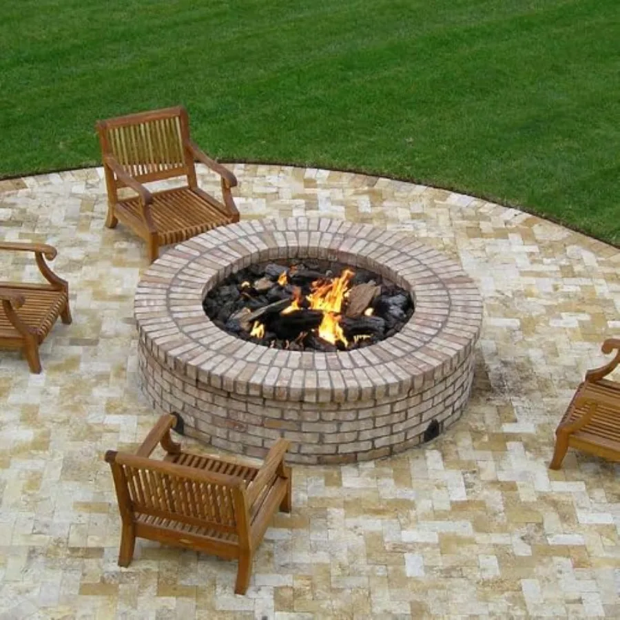 HPC Match Lit Fire Pit Burner Kit FPS6KIT-NG-MSCB Round 6-Inch Propane Burner with Polished Chrome Finish Flange Key Valve Flex